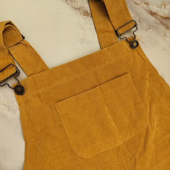 Mustard Yellow Corduroy Overall Dress - Picture 2 of 5
